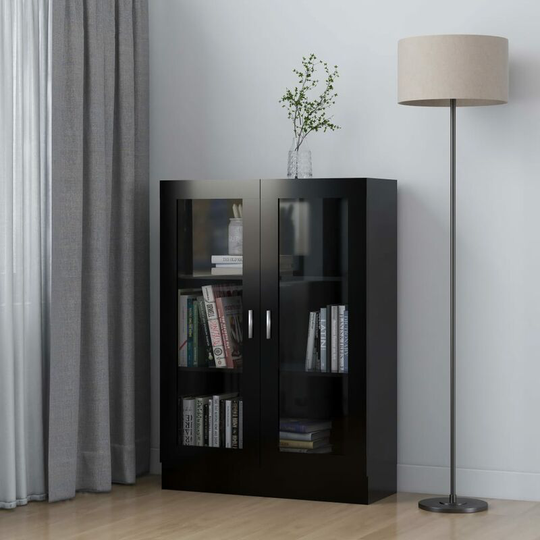 Vitrine Cabinet Black 82.5x30.5x115 cm Chipboard FF802751_UK - Topdeal