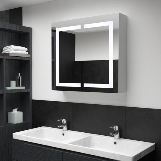 Led Bathroom Mirror Cabinet 80x12.2x68 cm VD25419 - Hommoo
