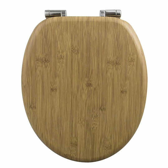 Wooden toilet seats Soft Close wc Seat Hinge Ideal for Standard Toilet Bamboo Look - Woltu