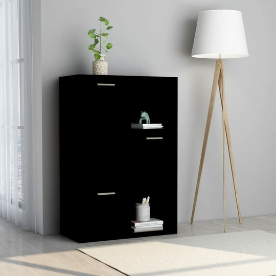 Storage Cabinet Balck 60x29.5x90 cm Chipboard