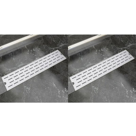 Linear Shower Drain 2 pcs Line 530x140 mm Stainless Steel VDTD18842 - Topdeal