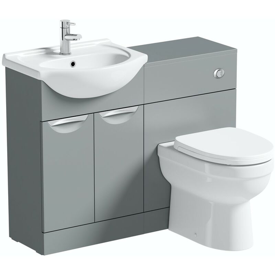 Orchard Elsdon stone grey 1060mm combination with Eden back to wall toilet and soft close toilet seat - Grey