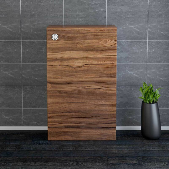 NRG - 500mm Walnut Toilet Cabinet Back To Wall wc Unit Bathroom Furniture