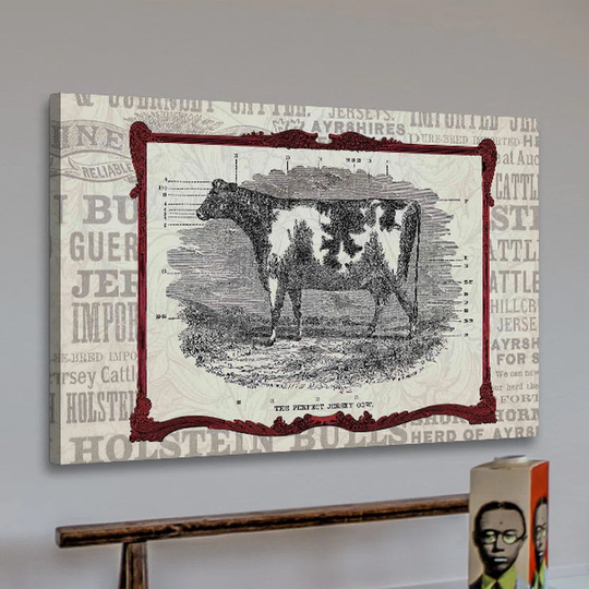 Cow - Wrapped Canvas Advertisement Print