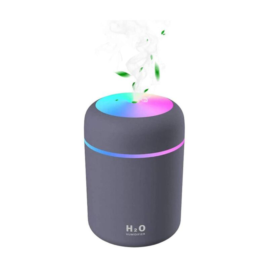 Ilovemilan - Mini Ultrasonic usb Air Humidifier with 7 Breath Light Colors, Auto Shut Off, 2 Mist Mode, for Bedroom, Office, Auto, Home (Gray)