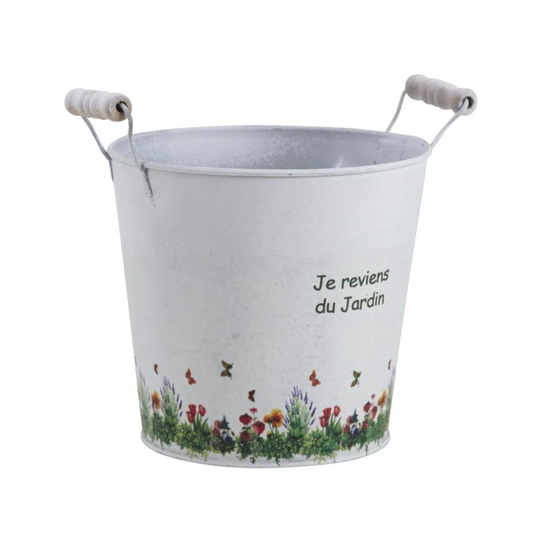 I'm Back from the Garden Metal Bucket