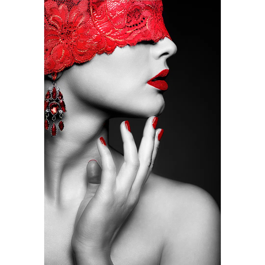 Woman with Red Accents - Unframed Graphic Art on Glass