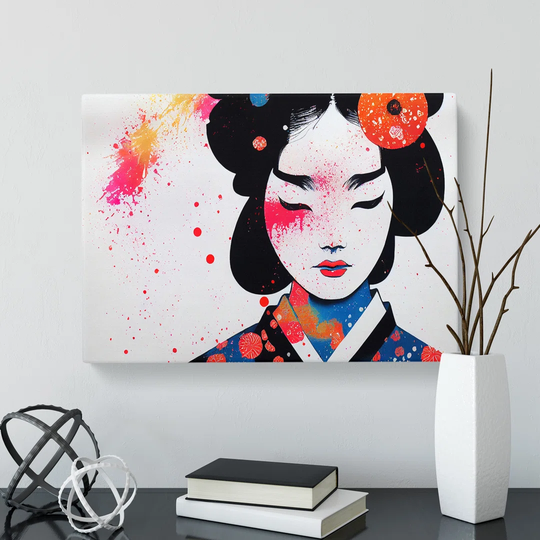 A Splashed Geisha Vol.5 Abstract - Wrapped Canvas Graphic Art