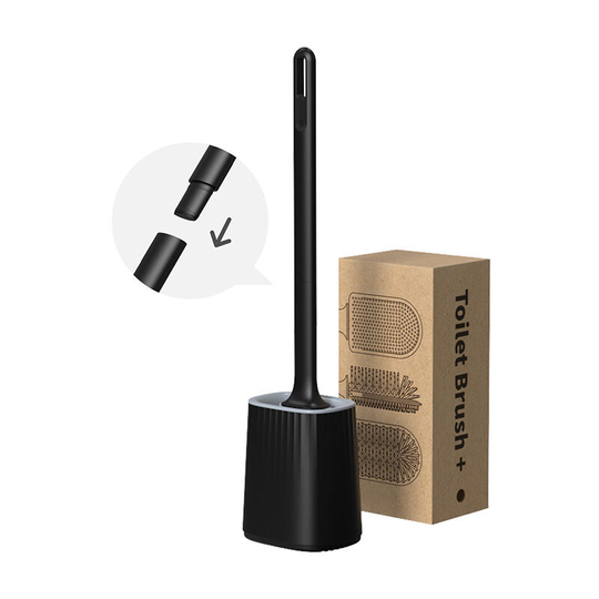 Bette Toilet Brush, Double Sided Cleaning Brush Head Brush Set, Long Handle and Container