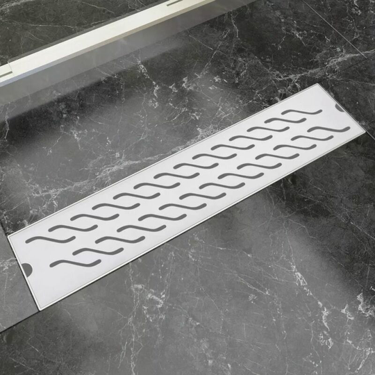 Linear Shower Drain Wave 530x140 mm Stainless Steel VDTD04362 - Topdeal