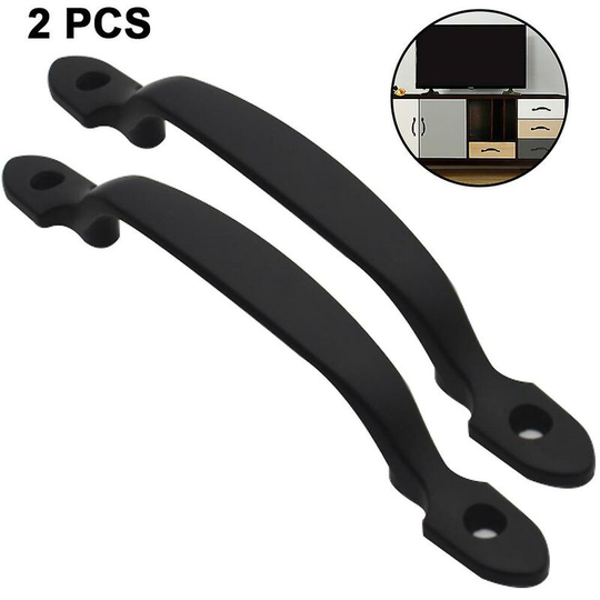 Sunflowergb - 2pcs 158mm Pulls Metal Door Handle Kitchen Cabinet Furniture Wardrobe Medicine Handle In The Door Hardware Black