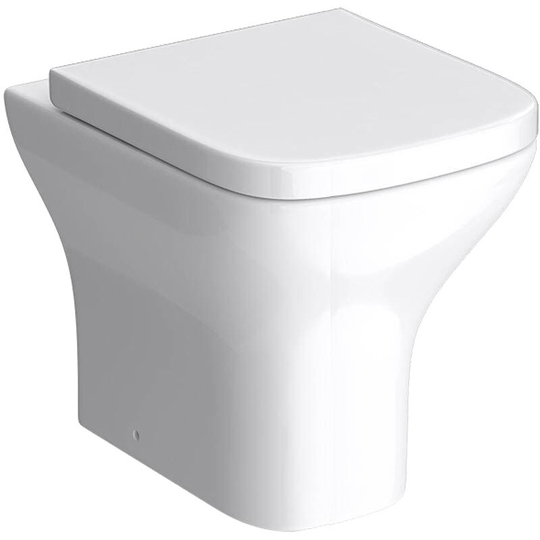 NRG - btw Back To Wall Square Toilet wc Pan Soft Close Seat Bathroom Cloakroom Ceramic