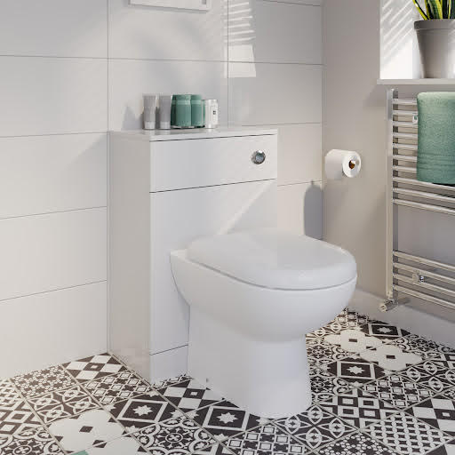 Alpine Concealed Cistern Unit & D Shaped Toilet - Flat Pack Matte White 500mm