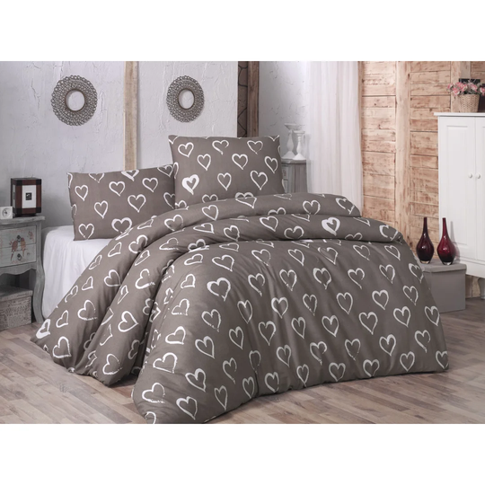 Millwood Brown/White Duvet Cover Set
