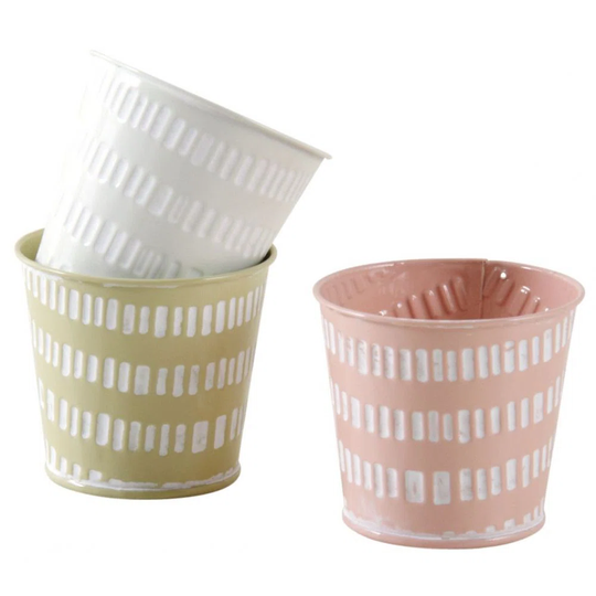 Mini Pastel Round Planter (Set Of 3)