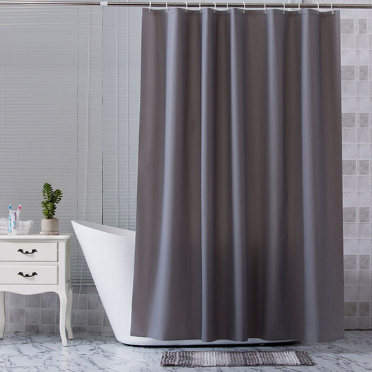 Solid Shower Curtain 6 x 6 ft Bath Curtains With 12 Metal Grommets and Hooks Waterproof peva Bathroom Curtains for Bathtub Showers,Grey - Grey