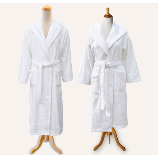 Luxury Super Soft 100% Cotton Bathrobe Terry Towel Shawl Men & Ladies Dressing Gown Bathrobe With Pockets