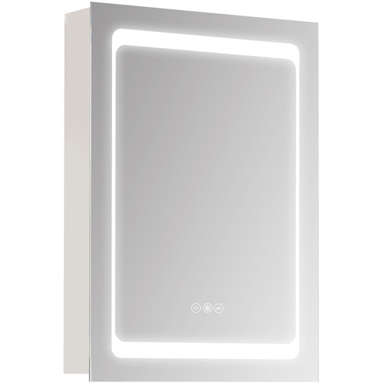 Led Lighted Bathroom Mirror Cabinet w/ led Lights Shelves Wall-mounted - Silver - Kleankin