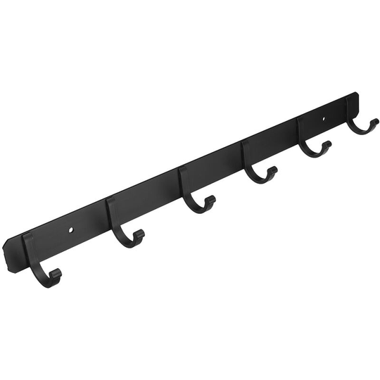 Aluminum Key Coat Hat Towel Holder Rack Hook Wall Mounted 6 Hooks