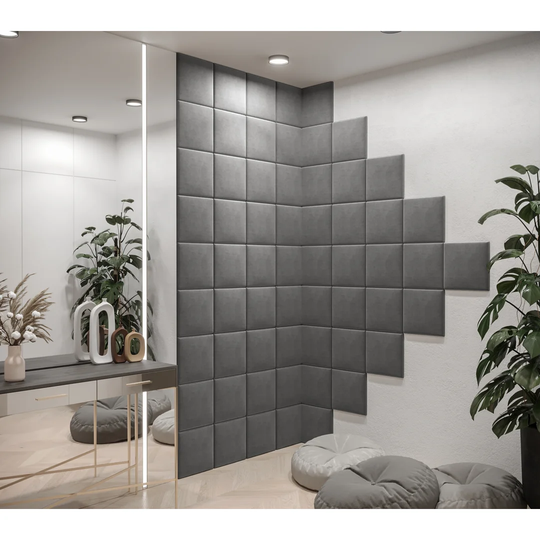Brasen 30 cm x 30 cm Peel and Stick Upholstered Wall Paneling in Grey