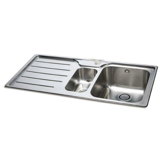 1.5 Bowl Stainless Steel Kitchen Sink, LHD W103 x D51 - Carron Phoenix IBIS 150