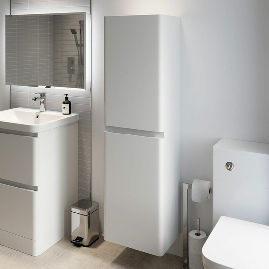 Bathroom Cabinet Cupboard Furniture Tall Storage Unit Tallboy Shelves Soft Close - White