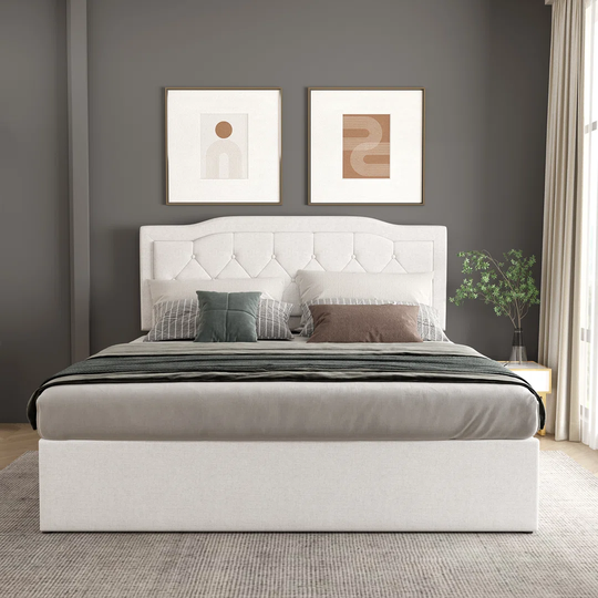 Latchford Adjustable Headboard Upholstered Ottoman Bed