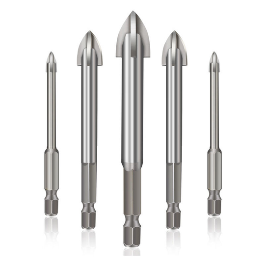 Betterlife Ceramic Glass Tile Drill Bit,Universal Efficient Drilling Tool,Multifunctional Cemented Carbide Cross Drill Bits,5 Ceramic Tile Drill