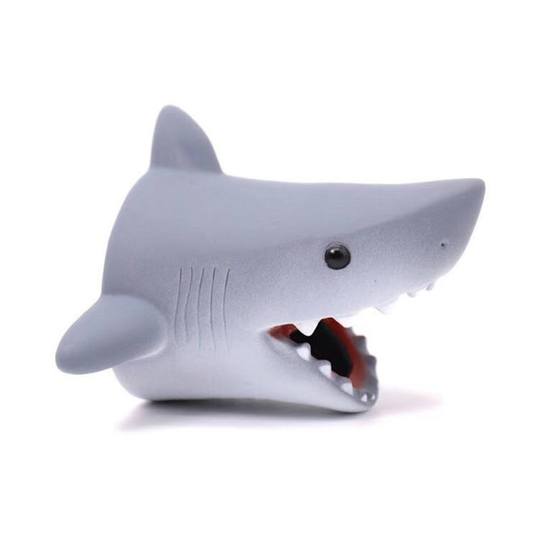 Bath spout cover for baby faucet extender: Hand Washing Sink Extension - Fun & Safety Toddler Bathroom Tub - Kids Kitchen Accessories (Gray Shark)
