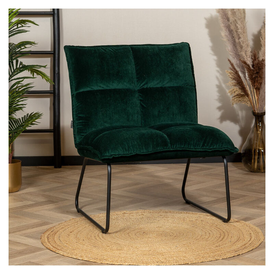 Velvet Armchair Malaga Green - Green