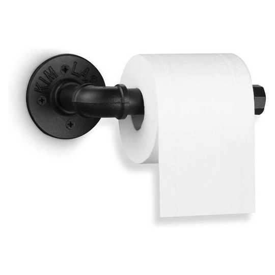 Industrial Pipe Toilet Paper Holder - Vintage Style diy Wall Mount Roll Tissue Towel Holder for Bathroom Living Room Bedroom Hallway and Kitchen, No