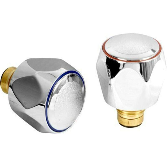 Hot and Cold Standard Replacement Faucet Chrome Head Red and Blue
