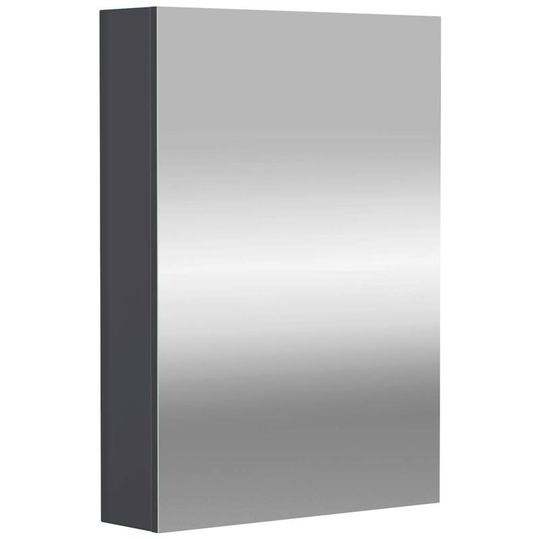 Napoli Gloss Grey 500mm Wall Mounted Mirrored Cabinet - Grey Gloss