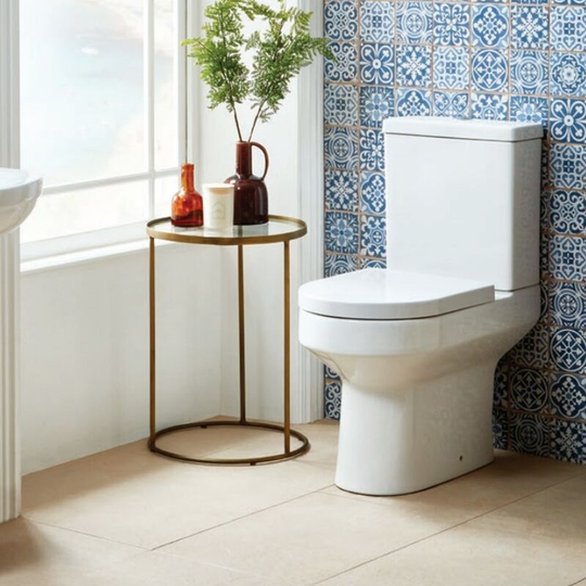 Orbit - Omni Comfort Height Close Coupled Toilet with Push Button Cistern - Wrapover Soft Close Seat