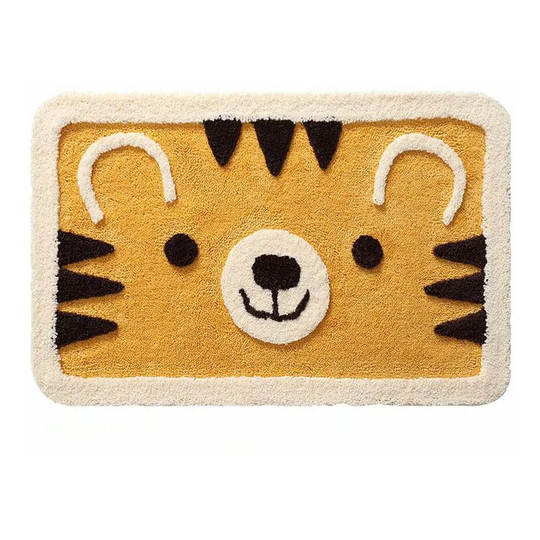 Non-Slip Bath Mat Thickened Bathroom Mat Absorbent Shower Exit Mat Ultra Soft Microfiber Floor Mat, Quick Dry, Machine Washable - 45x65cm(haha tiger)