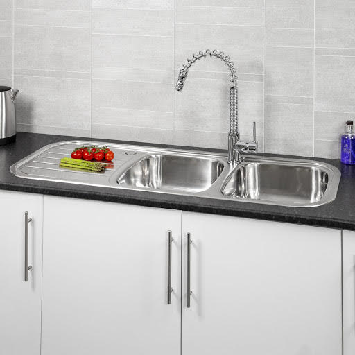 Reginox Regent Lux Stainless Steel Inset Double Kitchen Sink Left Drainer