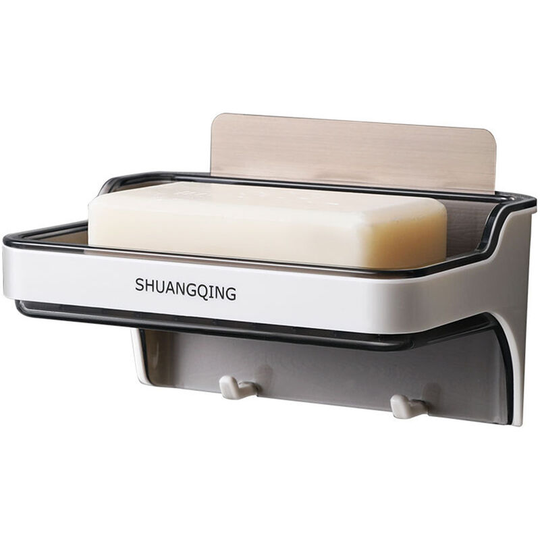 Soap Dish with Hanger Shower Wall Mounted Soap Holder Bathroom Tub Draining Water Soap Box Soap Saver Kitchen Sink Soap Case