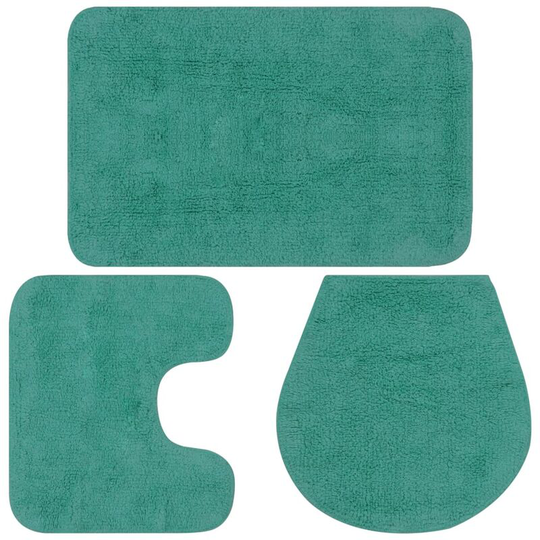 Vidaxl - Bathroom Mat Set 3 Pieces Fabric Turquoise Turquoise