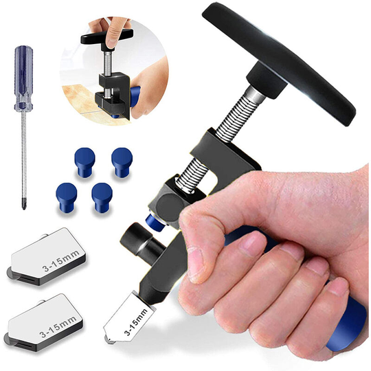 Tile cutter, manual tile cutter, ceramic tile, porcelain tile for professionals with adjustable laser guide, precision cutting, non-slip feet and