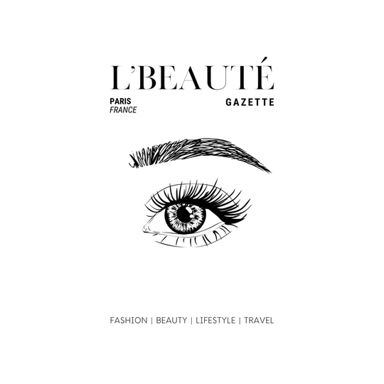 L'Beaute French Beauty Magazine Cover with Eyebrows And Eyelashes by Design Harvest - Wrapped Canvas Graphic Art