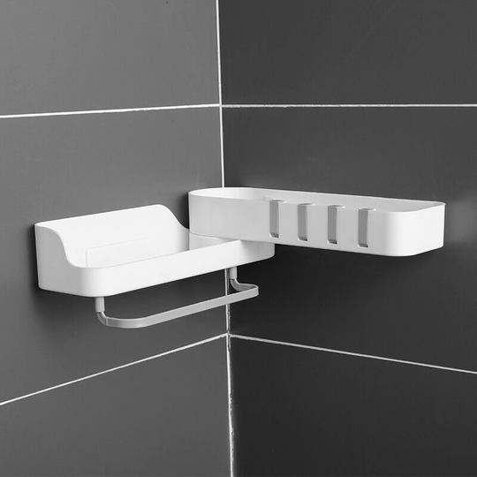 Bathroom Wall Shelves Sanitary Sanitary Storage Shelves Triangle Rotary Spice Layer Plastic Corner - Gray