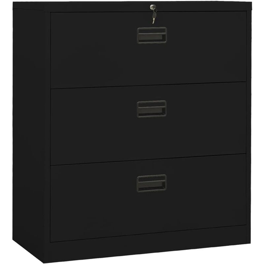 Filing Cabinet Black 90x46x103 cm Steel Vidaxl Black