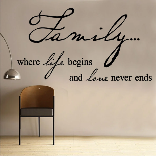 Family Where Life Begins Decal Wall Sticker