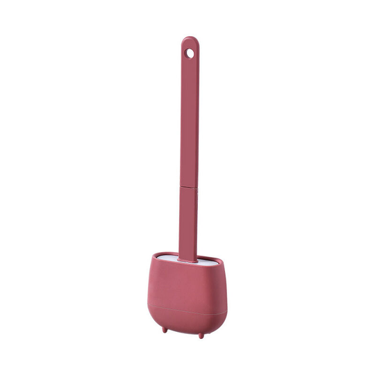 Household simple toilet brush set can be wall mounted plastic without dead corner toilet brush, pink