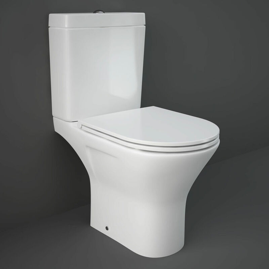 Rak Ceramics - rak Resort Mini Rimless Close Coupled Full Access Toilet Pack - Slim Sandwich Soft Close Seat