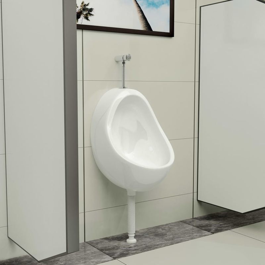 Hommoo - Wall Hung Urinal with Flush Valve Ceramic White VD05857