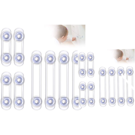 Sunflowergb - 20pcs Baby Safety Lock for Drawer Cabinet Door Cupboard Refrigerator Transparent Plastic Safety Lock