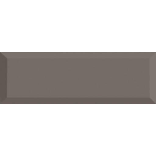 RAK Subway Metro Dark Grey Bevel Decor Glossy Wall Tiles - 100 x 300mm