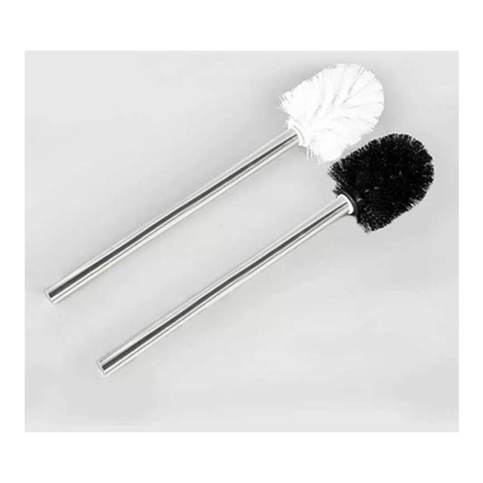 2pcs Replacement Toilet Brush, Toilet Brush with Shiny Stainless Steel Handle