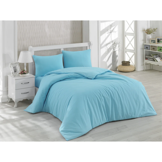 Dannapaola Turquoise 100% Cotton Duvet Cover Set
